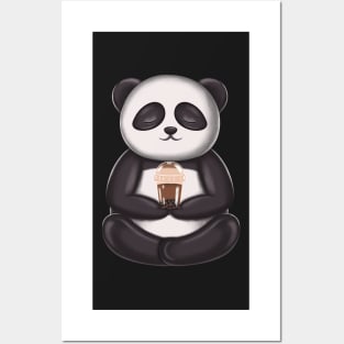 Funny Yoga Boba Panda Posters and Art